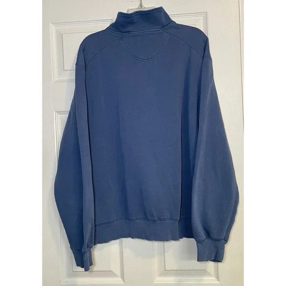 IZOD Mens XXL Blue Quarter Zip Fleece Pullover Mock Neck Pullover Sweater - Picture 2 of 8